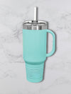 Personalized 40oz Travel Mug with Handle — Custom Laser Engraved Tumbler 