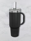 Personalized 40oz Travel Mug with Handle — Custom Laser Engraved Tumbler

