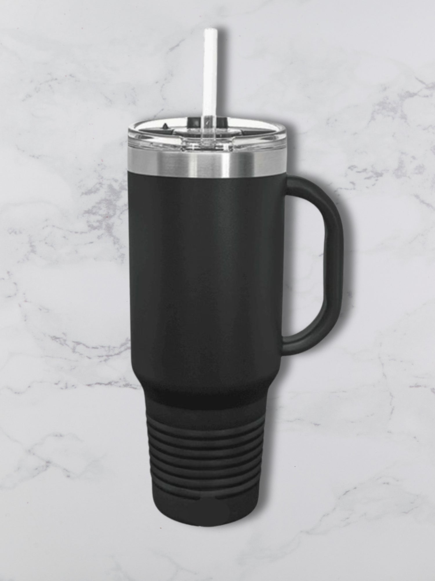 Personalized 40oz Travel Mug with Handle — Custom Laser Engraved Tumbler
