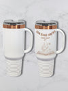 Personalized 40oz Travel Mug with Handle — Custom Laser Engraved Tumbler with logo