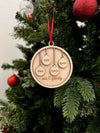 Personalized Our Family Wooden Ornament — Laser Engraved with Family Names & Pet Paw Prints