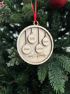 Personalized Our Family Wooden Ornament — Laser Engraved with Family Names & Pet Paw Prints