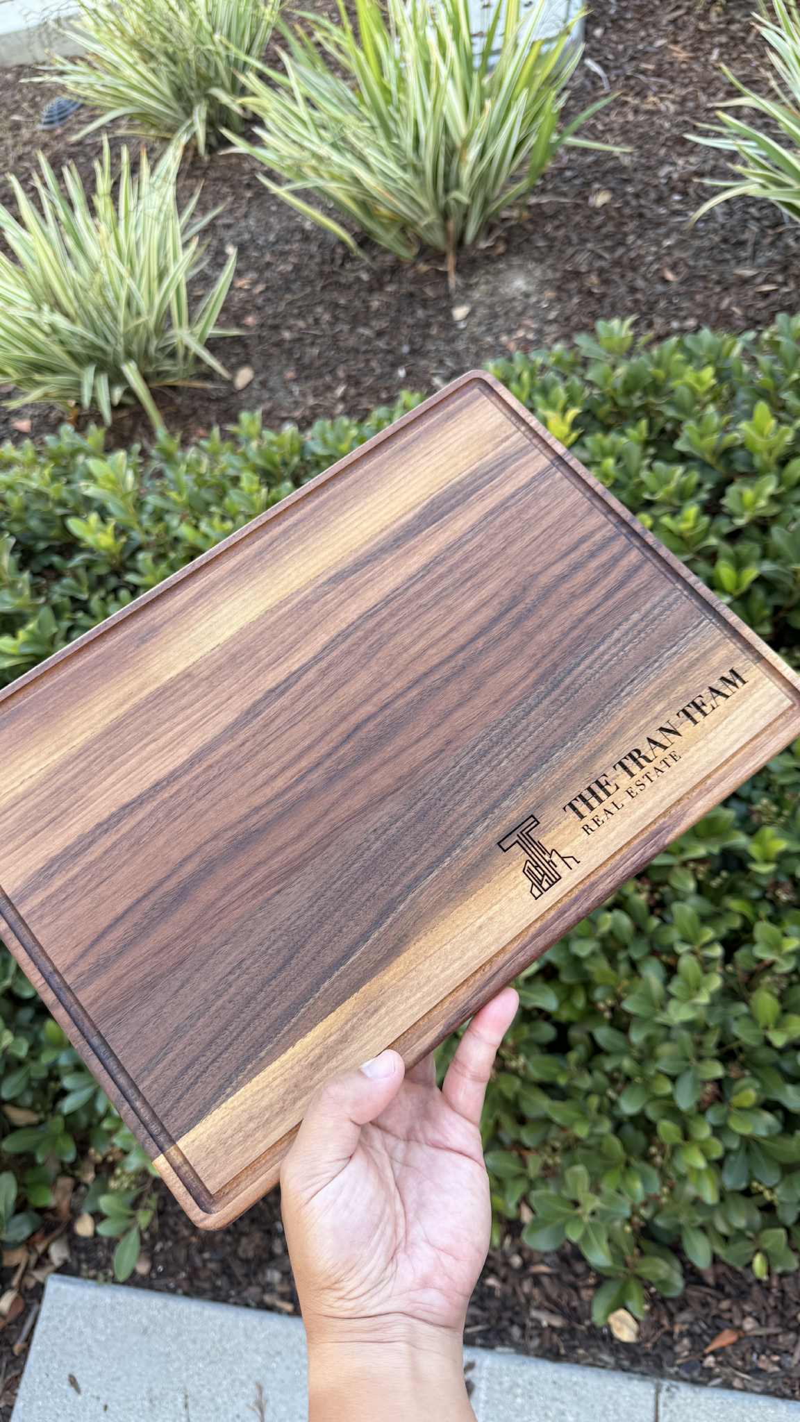 Personalized Walnut Cutting Board — Laser Engraved Large Charcuterie Board with Custom Design