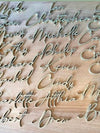 Personalized Wedding Name Place Cards — Laser Cut Wood Name Signs for Tables