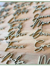 Personalized Wedding Name Place Cards — Laser Cut Wood Name Signs for Tables
