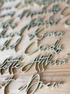 Personalized Wedding Name Place Cards — Laser Cut Wood Name Signs 