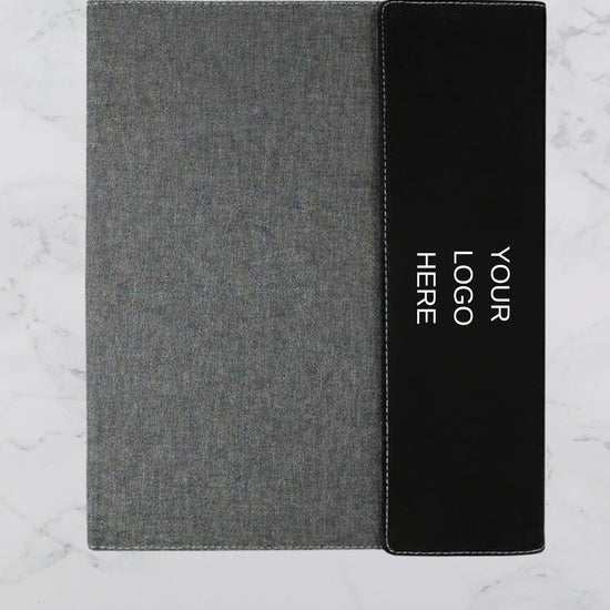 Small Branded Personalized Leatherette & Canvas Portfolio
