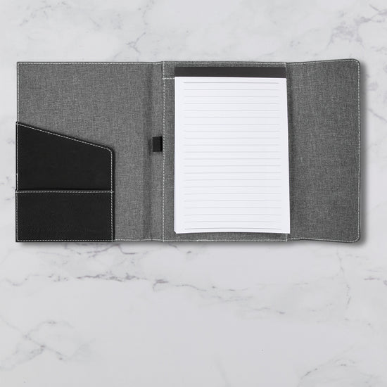 Small Branded Personalized Leatherette & Canvas Portfolio with notepad