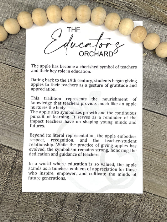 The Educator Orchard — Apple Story Charm | Teacher Appreciation & End of Year Gift
