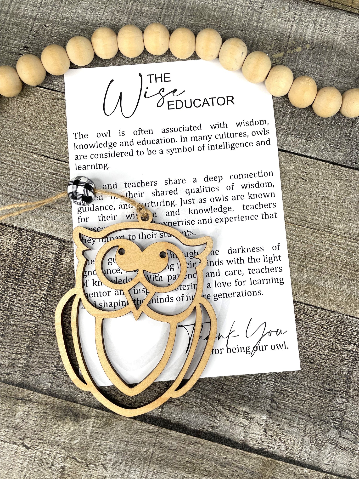 The Wise Educator — Owl Story Charm | Teacher Appreciation & Mentor Gift