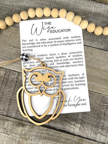 The Wise Educator — Owl Story Charm | Teacher Appreciation & Mentor Gift