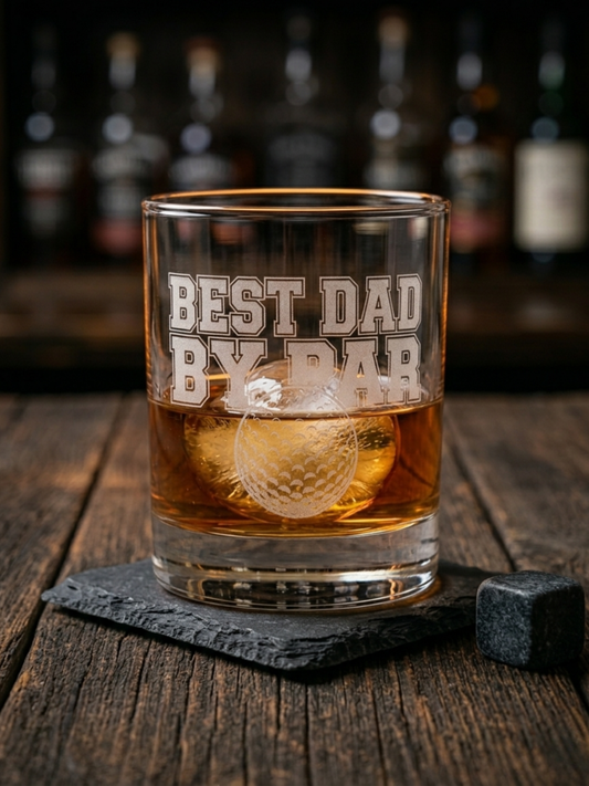 Best Dad by Par Whiskey Glass