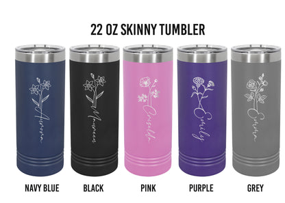 Personalized Birth Flower Tumblers