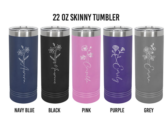 Personalized Birth Flower Tumblers