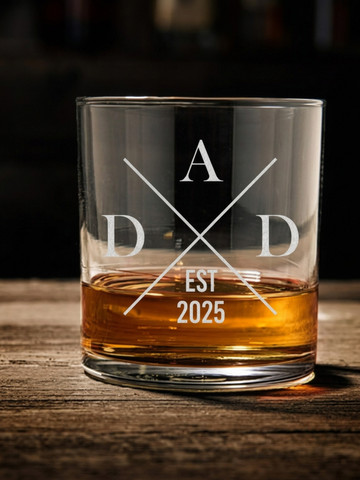 New Dad Whiskey Glass — Est. Year Laser Etched