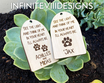 Dog Memorial Ornament Custom Laser Cut Engrave Dog Cat Pet